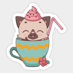 Delicious Catpuccino design Sticker